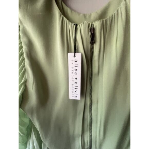 ALICE + OLIVIA Antonette Pleated Long Sleeve Dress Size S NWT - Picture 13 of 14